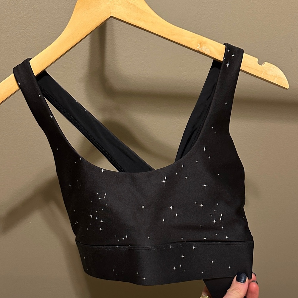 Greyson Black Star Pattern Sports Bra